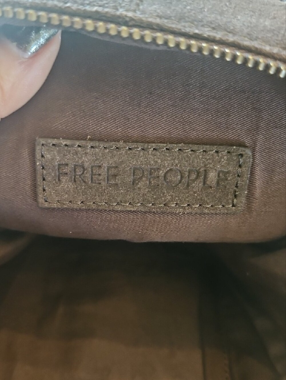 NWT Free Prople Suede Crossbody Bag in Dark Brown - Picture 5 of 5